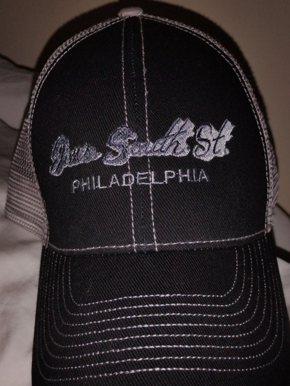 New South St Philadelphia Embroidered Trucker Hat - Black & Gray
